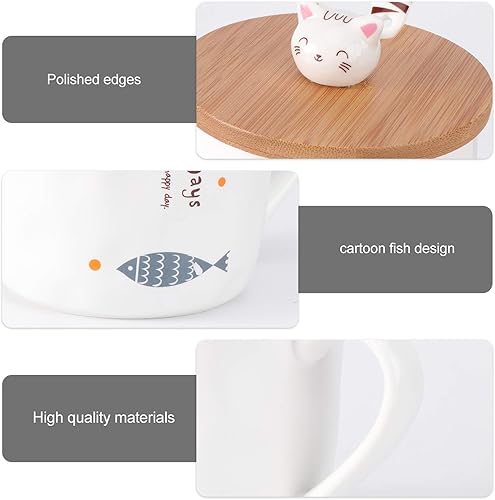 Miniatura 7 de 1 Set Fish Mug vasos con Tapas para bebidas Ceramic Coffee Cups with lids Coffee Cup with lid Practical Cup Drinking Cup - Mug Cup Beautiful Mug