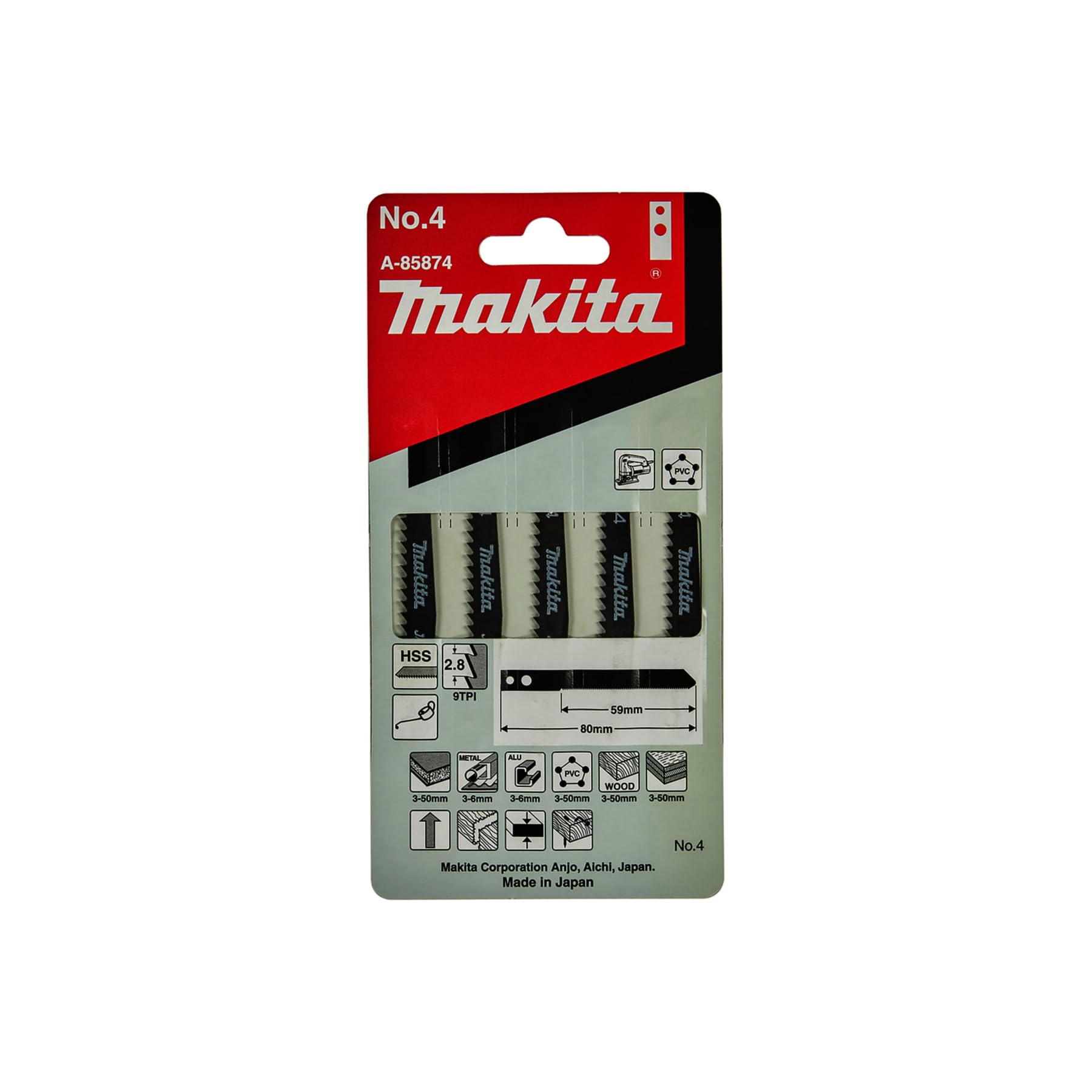Makita A-85911 - Blister De 5 Hojas De Calar HCS Corte Rapido Maderas