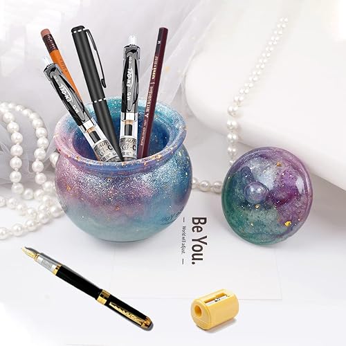 Miniatura 4 de FineInno Moldes de resina para tarros con tapa, botella de almacenamiento, moldes de silicona, joyero, moldes de epoxi, molde de fundición de