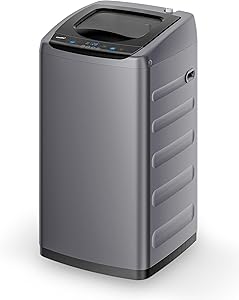 Comfee Portable Washing Machine, 0.9 cu.ft Compact Washer With LED Display, 5 Wash Cycles, 2 Built-in Rollers, Space Saving Full-Automatic Washer