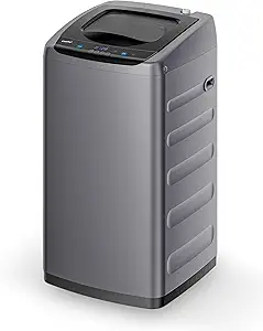 Comfee Portable Washing Machine, 0.9 cu.ft Compact Washer With LED Display, 5 Wash Cycles, 2 Built-in Rollers, Space Saving Full-Automatic Washer