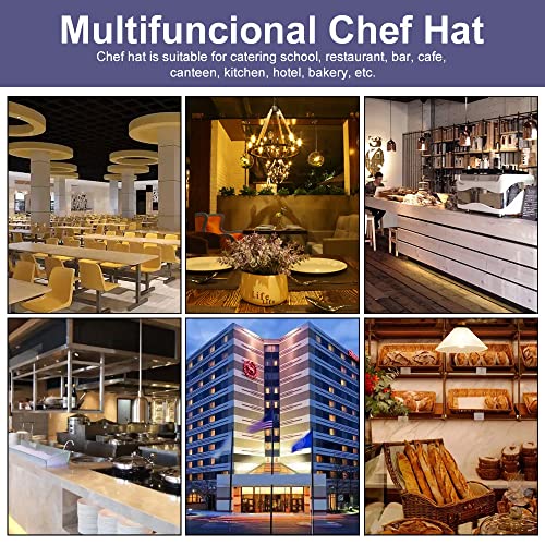 QINERSAW 2 Stück Weiß Kochmütze Erwachsene Unisex Kochmütze Verstellbar Kochhut Männer Damen Herren Kochhaube mit Gummiband Koch Kopfbedeckung Chef Hut Chef Hat Küchenmütze Café Restaurant Hotel