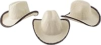 Vista 6 de Mini sombrero de vaquero, 2 pulgadas de alto, paquete de 12, Beige
