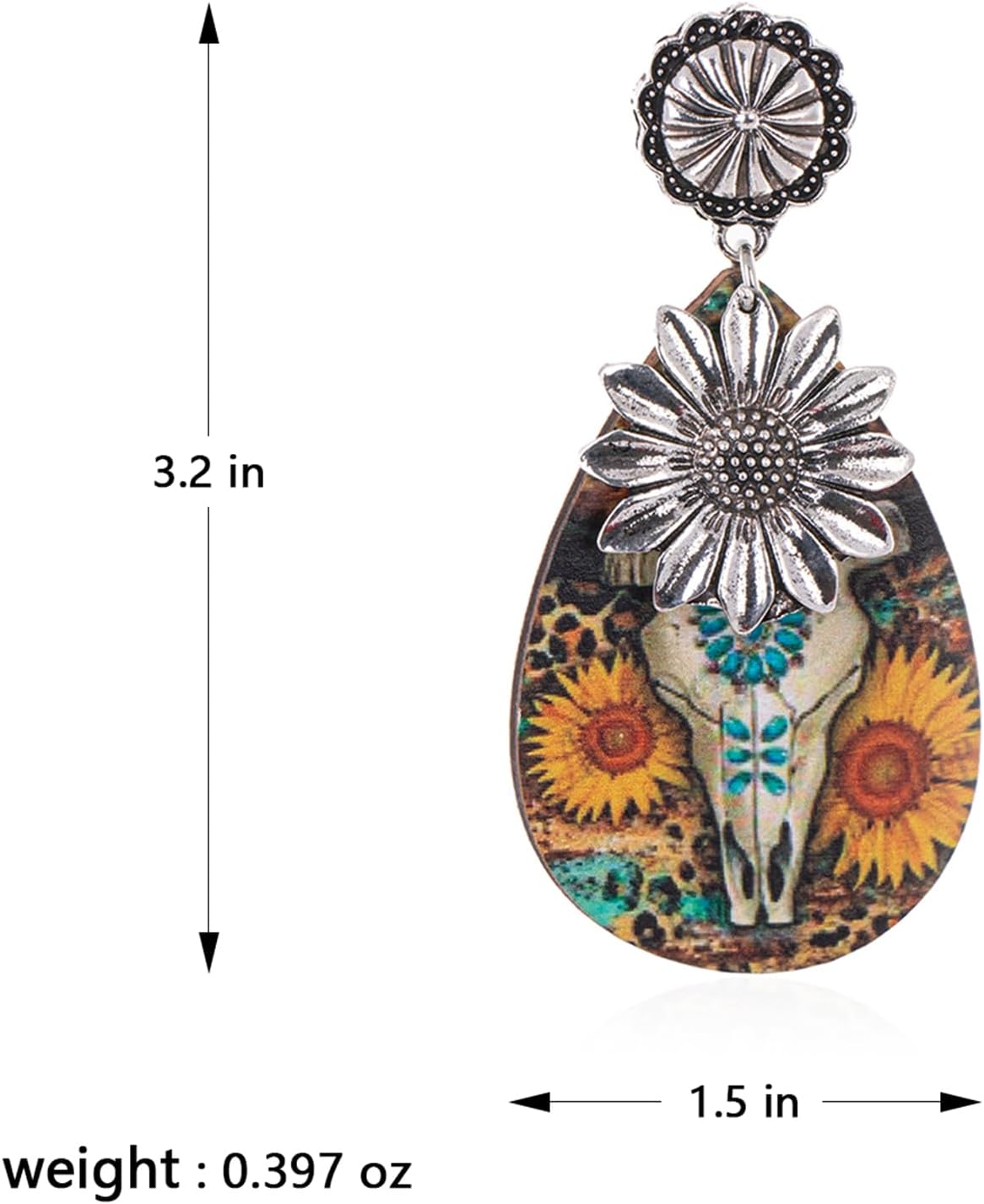 Rustic Couture's Western Turquiose Earrings for Women Cowgirl Country Dangling Concho Western Jewelry - Image 5