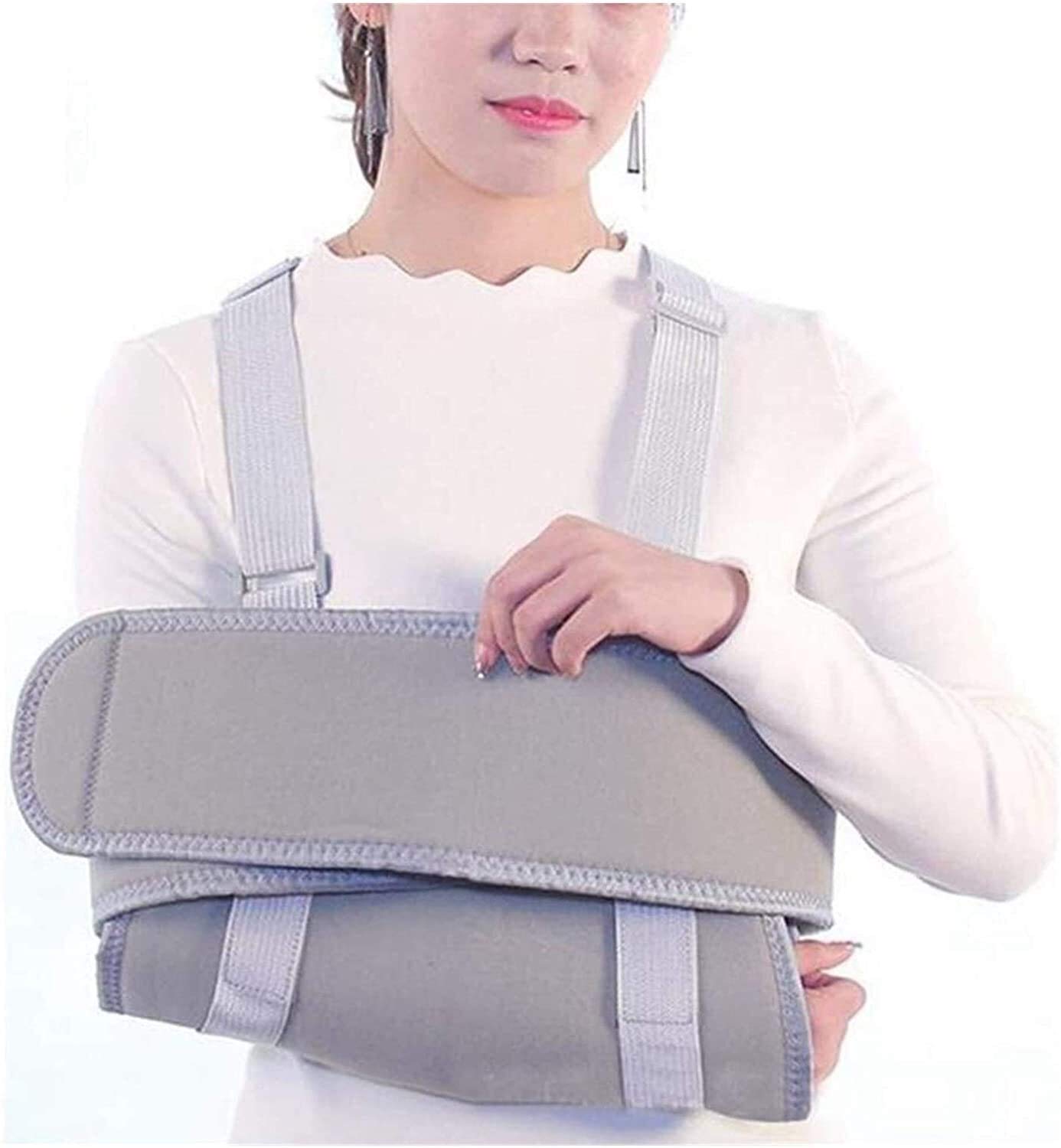 Inmovilizador de hombro con cabestrillo para brazo, cabestrillo para brazo compatible con protección de codo de mano izquierda y derecha adecuado para fractura de antebrazo, lesión por fract