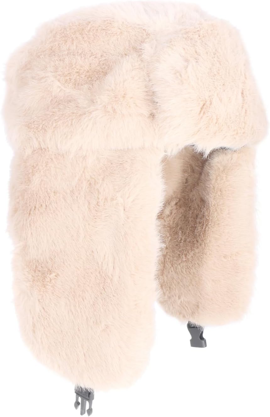 TZ Promise Men Women Winter Fuzzy Fluffy Solid Trapper Hats Windproof Hood Russian Trooper Warm Ear Flaps Cold Weather