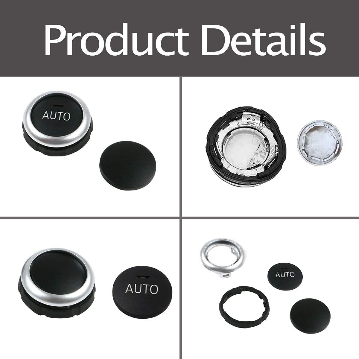 1 Set 4 Pezzi Kit di Riparazione Pulsante Aria Condizionata - Adatto a 5 F10 F11 / 6 Serie F12 F13 / 7 Serie F01 F02 / X5 F15 / X6 F16