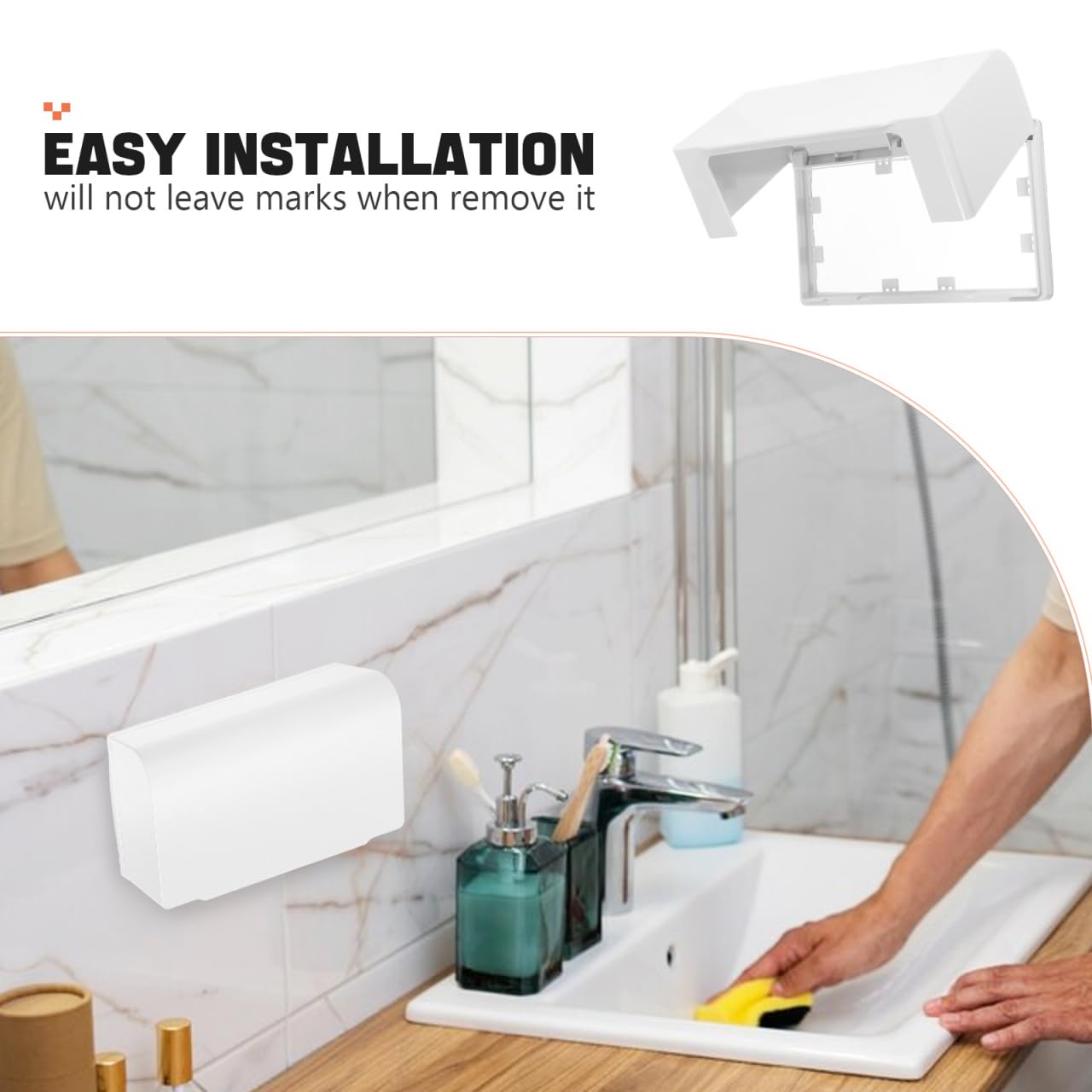 DOITOOL Cache-Prise Étanche Double Adhésif 20.20X12.10X7.50Cm Protection Contre L'Eau Pour Cuisine Salle De Bain Salon Sécurité Domestique