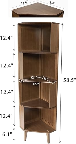 Miniatura 2 de Estantería de 4 niveles, estante industrial de cubo, estantería de esquina, estante de esquina de exhibición, almacenamiento de esquina alto,