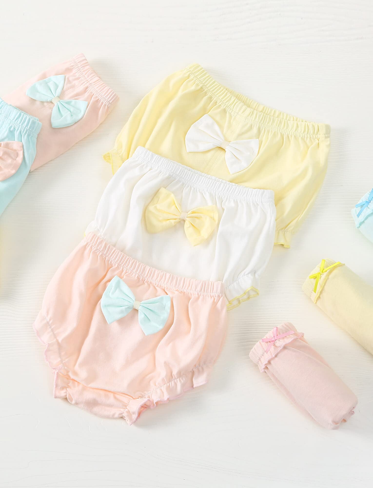 Mutandine in cotone per bambine e ragazzi, set di 4 Bloomer, copripannolino con volant neonato, pantaloncini da pigiama intimo per bambini