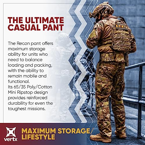 Vertx Recon Mens Combat Pants Cargo With Pockets, Overt Tactical Gear Uniform Clothing For Men, Drab Green, 32 34 #TOP1