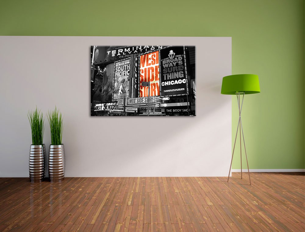 Pixxprint Programma della Famosa Broadway Stampa su Tela 120x80 cm Artistica murale