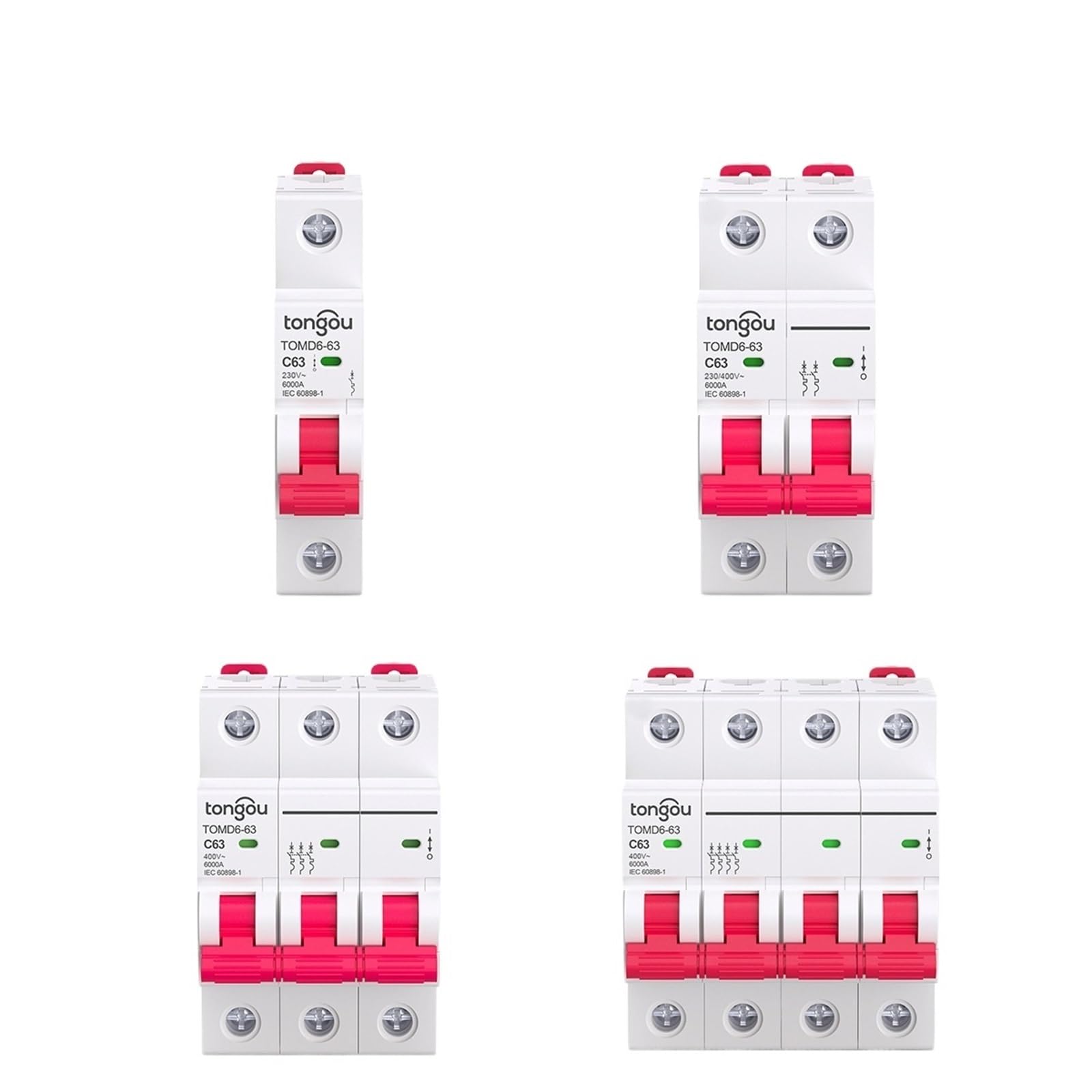 2RD58I8PM AC Small Circuit Breaker 1P2P3P4P63A Miniature air Switch Short Protection Micro-Break MCB(3P 32A)