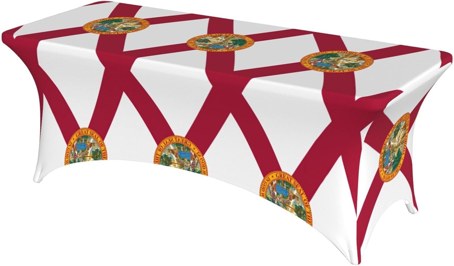 Flag of Florida Print Table Cover Rectangular Tablecloth for 6-Foot Tables for Wedding Banquets Outdoor