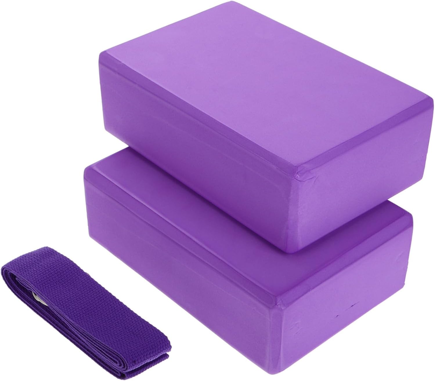 3pcs Cork Yoga Blocks Yoga Stretch Strap Set Foam Blocks Posture Strap Pillow Stretchy Brick Props