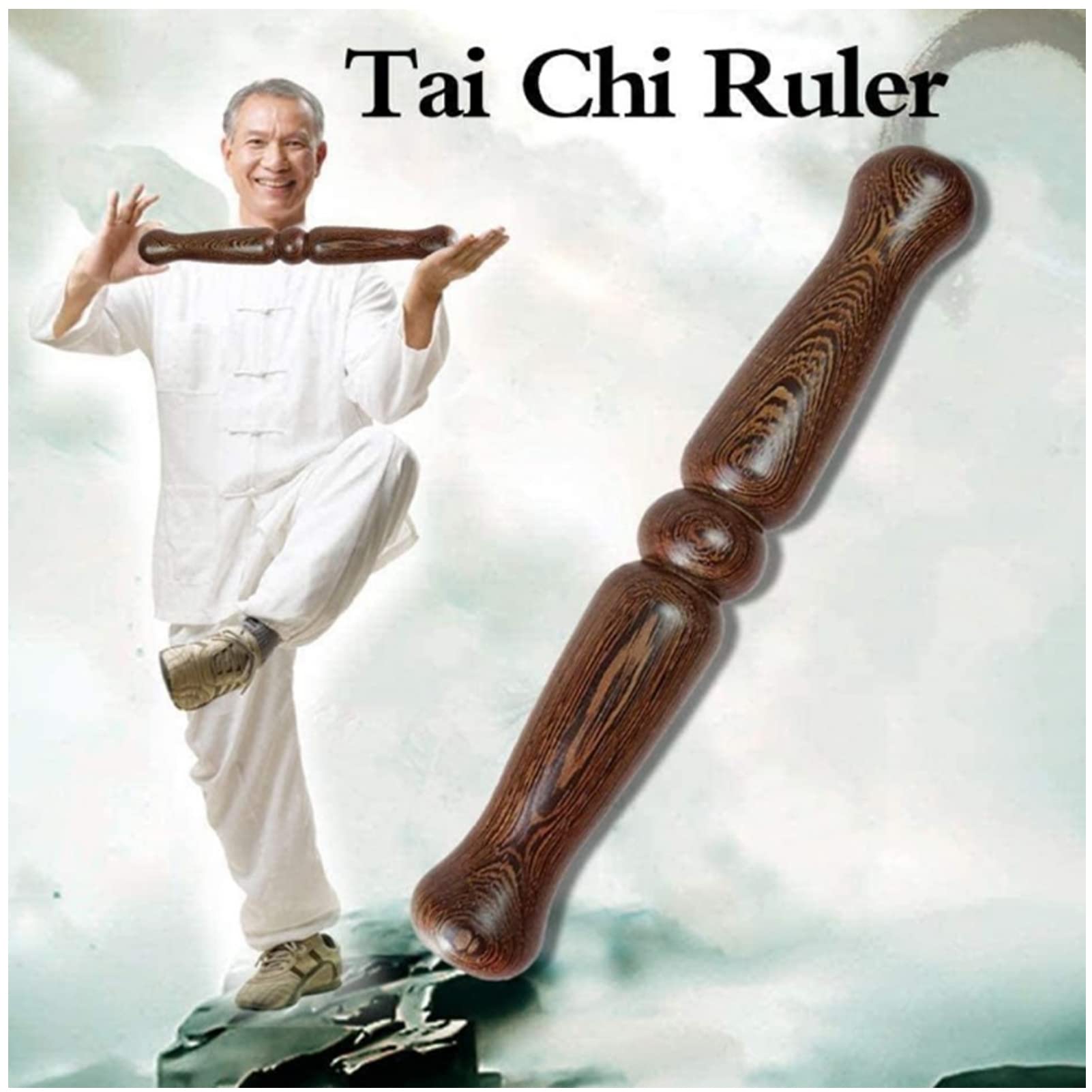 EEUK Regla De Tai Chi Qigong Wushu Shaolin Stick Kungfu Bang Artes Marciales Chinas Tai Chi StickTai Chi Palos de Entrenamiento Wing Chun Shaolin Kung Fu De Artes Mar(Size:33×5 cm)