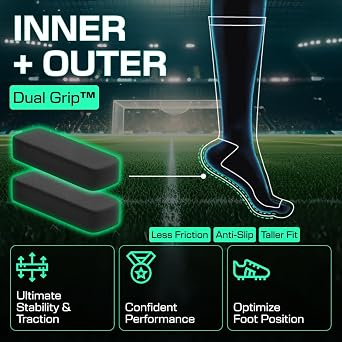 LUX Sports Knee-High Soccer Grip Socks | Full-length coverage with non-slip pads, cushioned comfort and a secure cleat fit