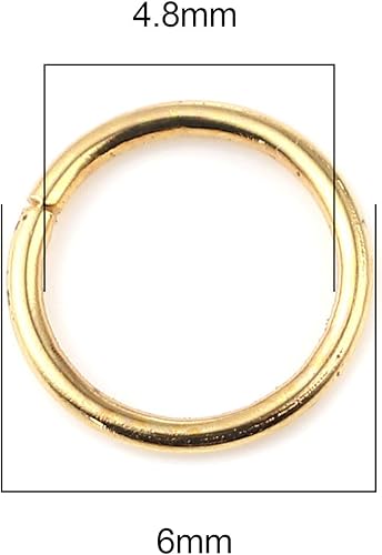 Miniatura 2 de 200 anillos de salto de 0.236 pulgadas, chapados en oro, calibre 21