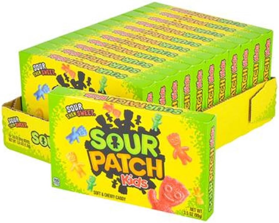 Sour Patch Kids Theatre Box Candy. Twelve 3.5oz Boxes.