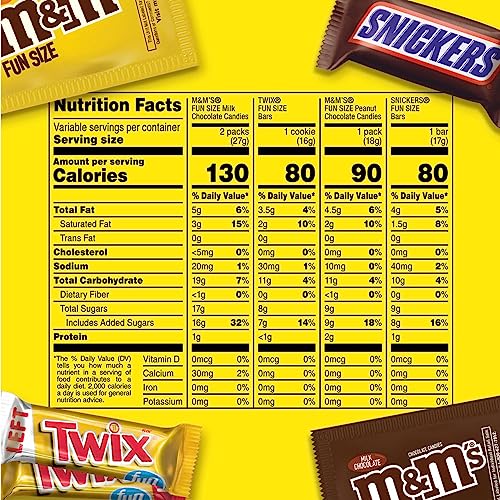 SNICKERS, M&M\'S & TWIX Fun Size Chocolate Candy Variety Mix, 31.18-Ounce 55 Piece Bag