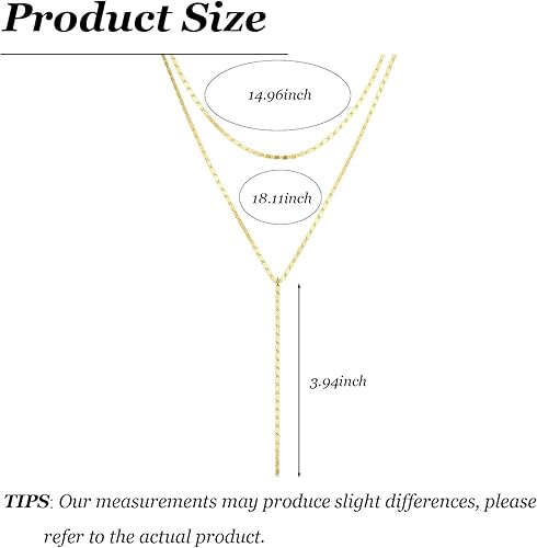 Miniatura 6 de Lariat - Collar largo de oro para mujer, collares delicados en forma de Y, modernos collares en capas de cadena torcida con cuentas, collares de