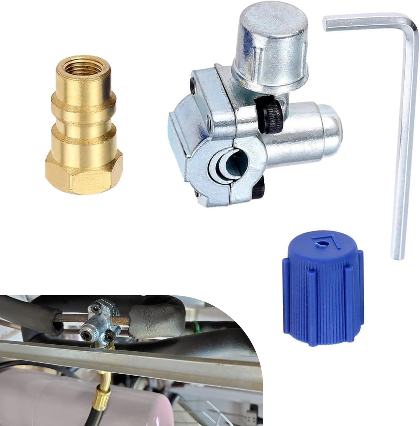 Kit de Válvula de Retrofitting para A/C, Conversión R12 a R134a, Universal