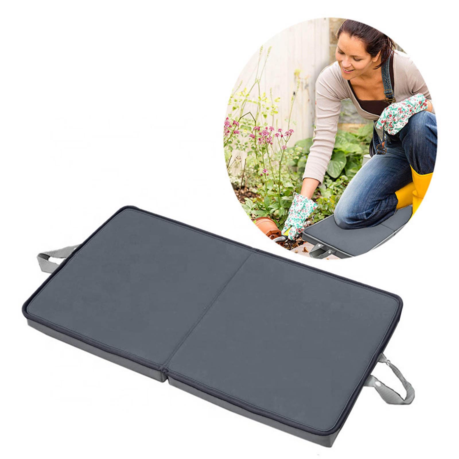Cuscino per inginocchiarsi da giardino pieghevole in schiuma extra spessa, 4,5 cm, leggero e portatile, con maniglie, perfetto per giardinaggio, bagno, inginocchiatoio, supporto per (Grey, One Size)