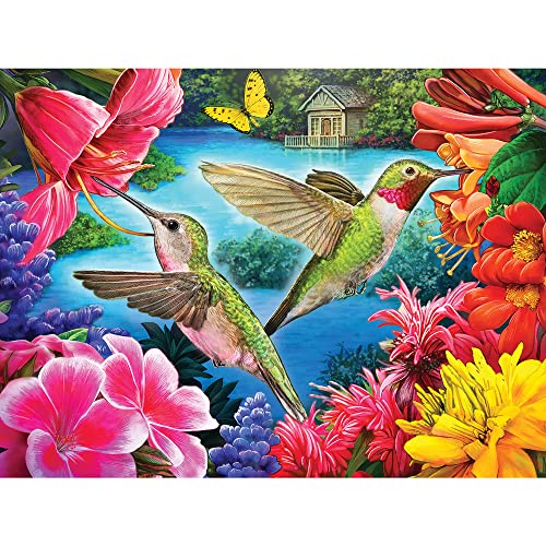 Bits and Pieces – Large 300 Piece Jigsaw Puzzle for Adults – Hummingbird Feasting Jigsaw Puzzle by Artist Larry Jones, Completed Puzzle Size: 18 x 24
