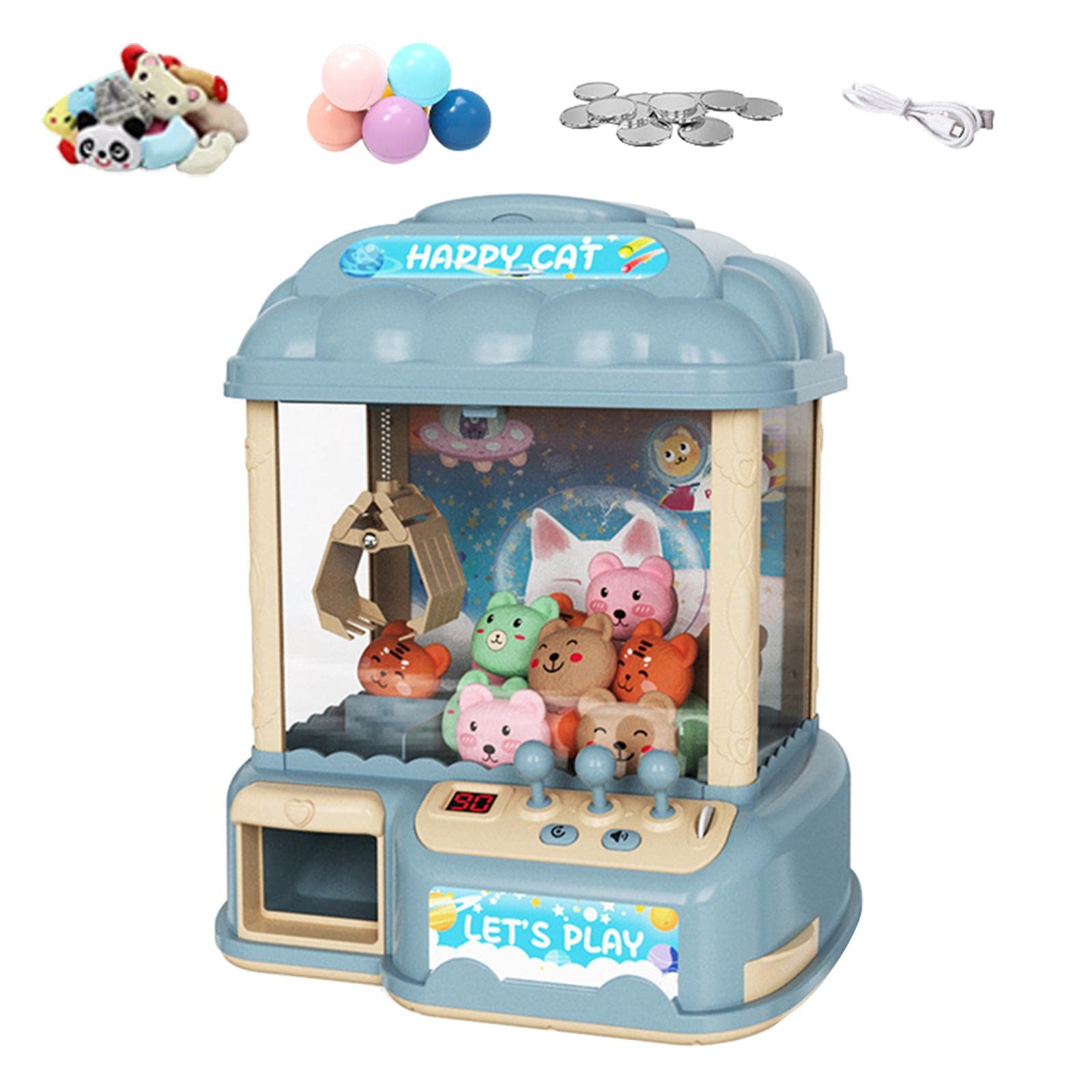 CLUB BOLLYWOOD® Claw Machine with 20 Capsule Mini Vending Machine for Adults Boys Girls Kids Blue 40 Dolls,|Toys & Hobbies | Games |1 Claw Machine