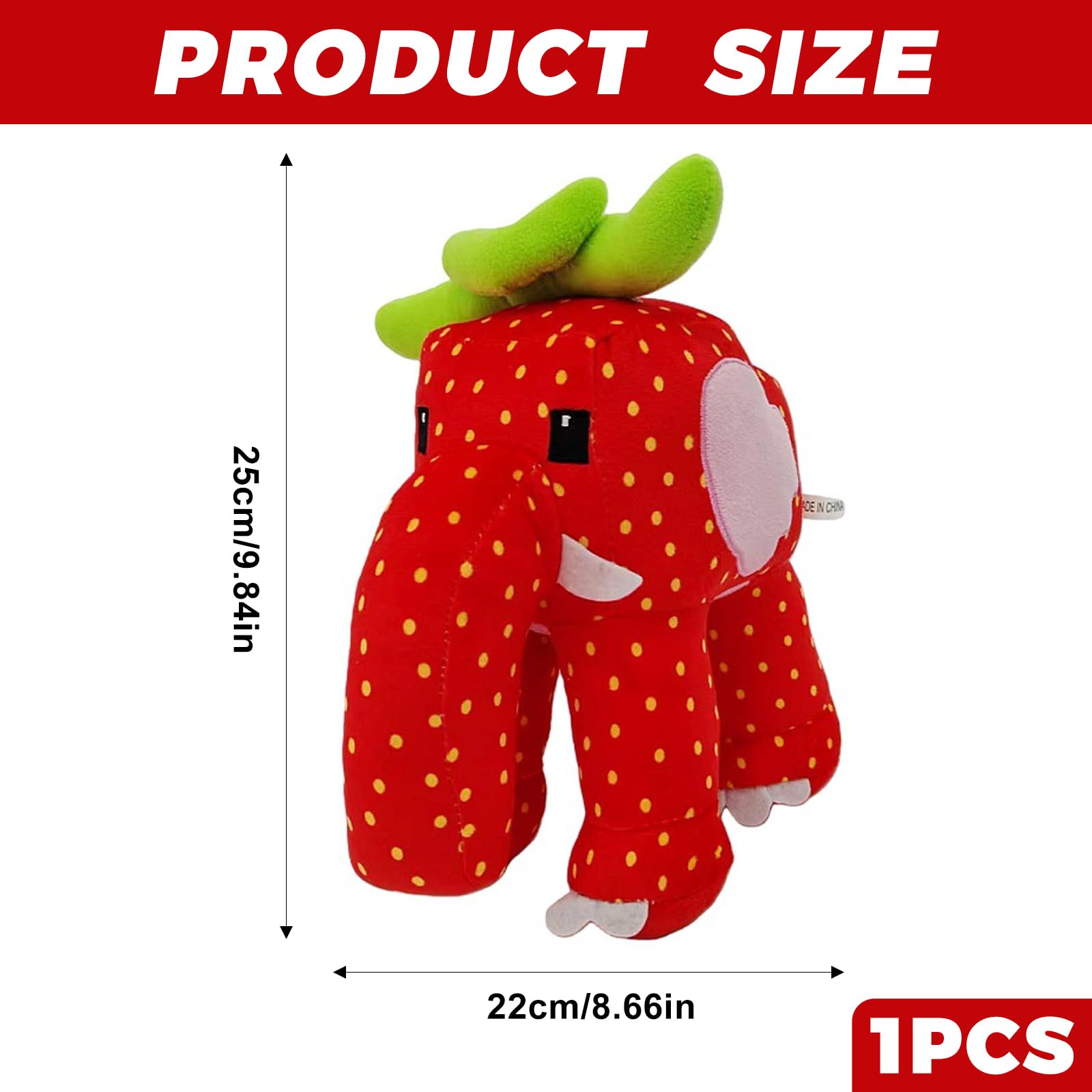 SINJAETRQ Brainrot Plush Strawberry Elephant, 67 ToyStuffed Animal for Kids and Adults Soft Plushie Gift Home Decor - Image 2