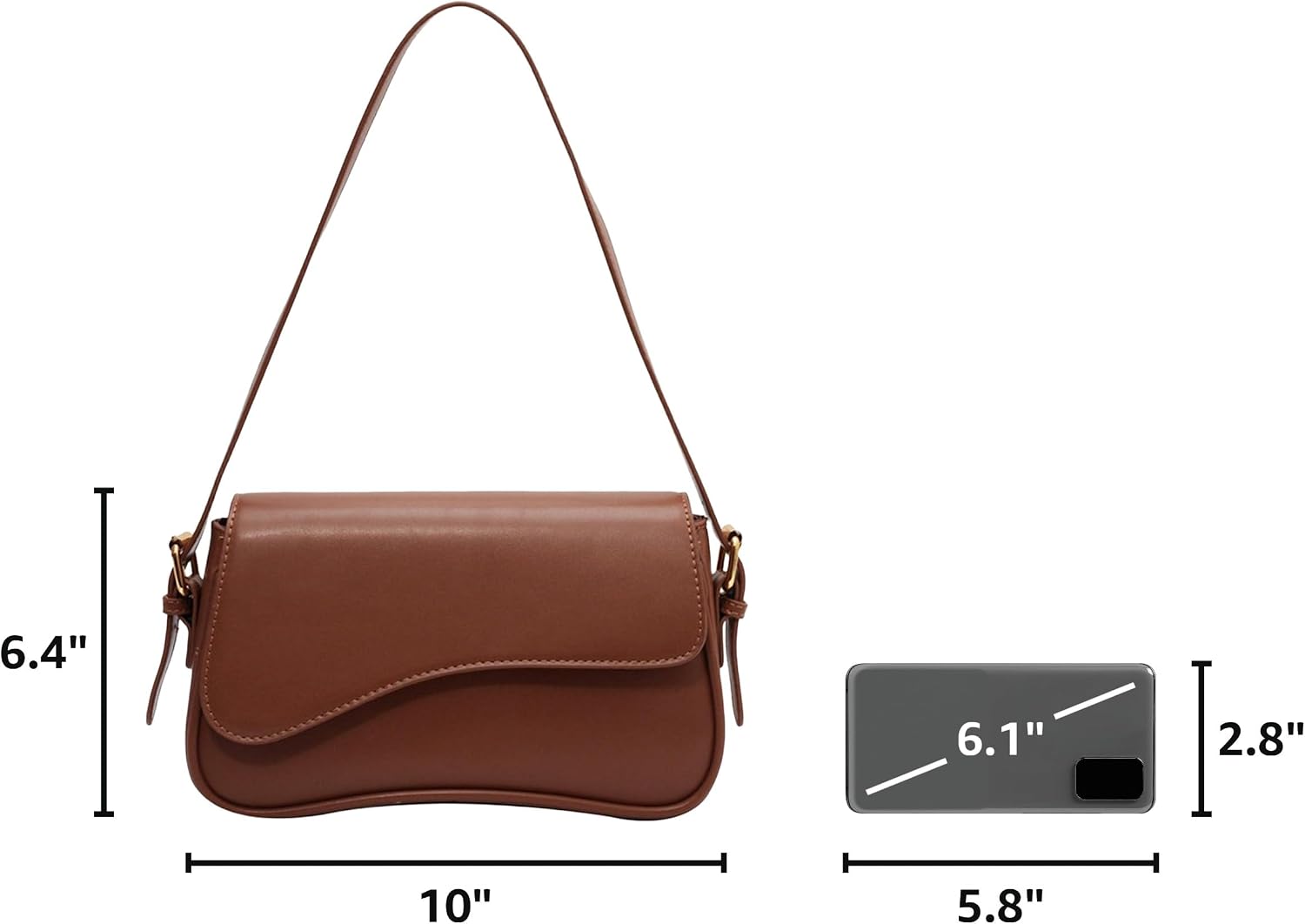 Amszke Shoulder Bag for Women Y2K Crossbody Purse PU Leather Underarm Handbag 2 Adjustable Strap for Daily Commute Travel image 3