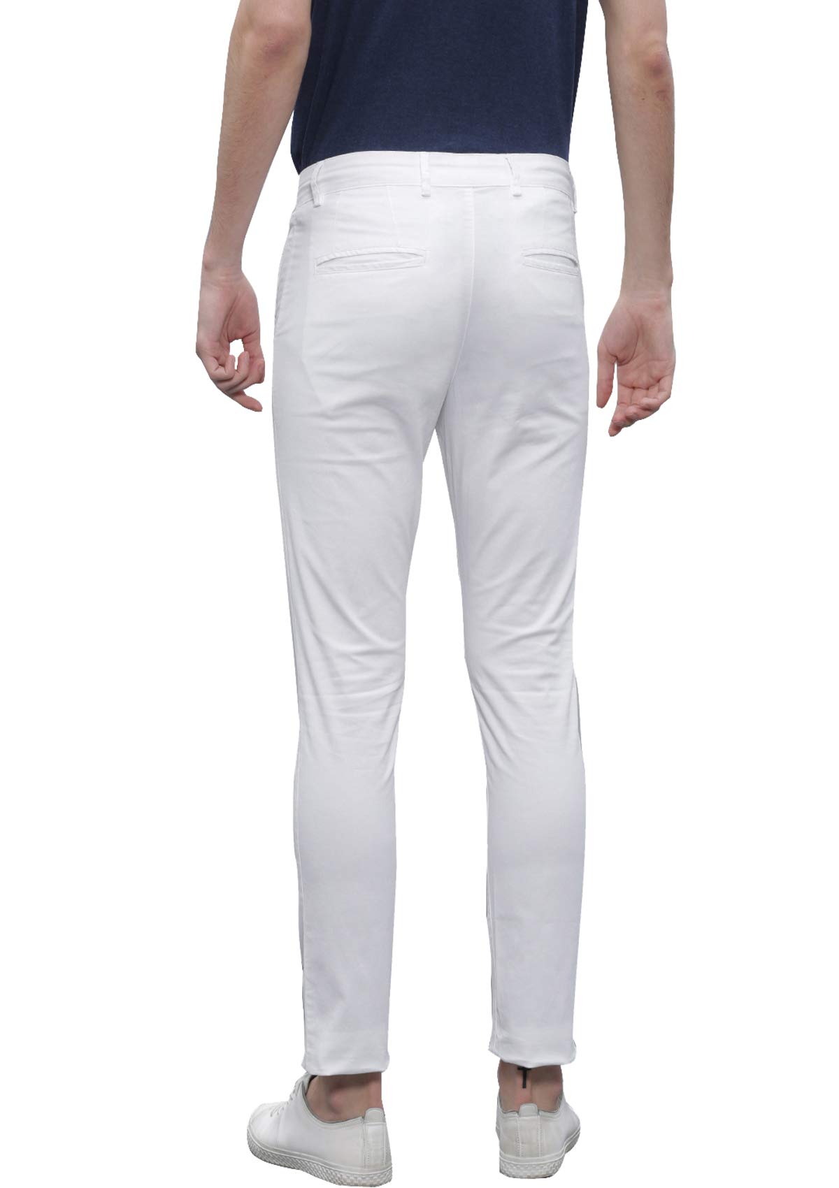HALOGEN Men's Stretchable Prime Skinny Fit White Cotton Chinos (32) 1