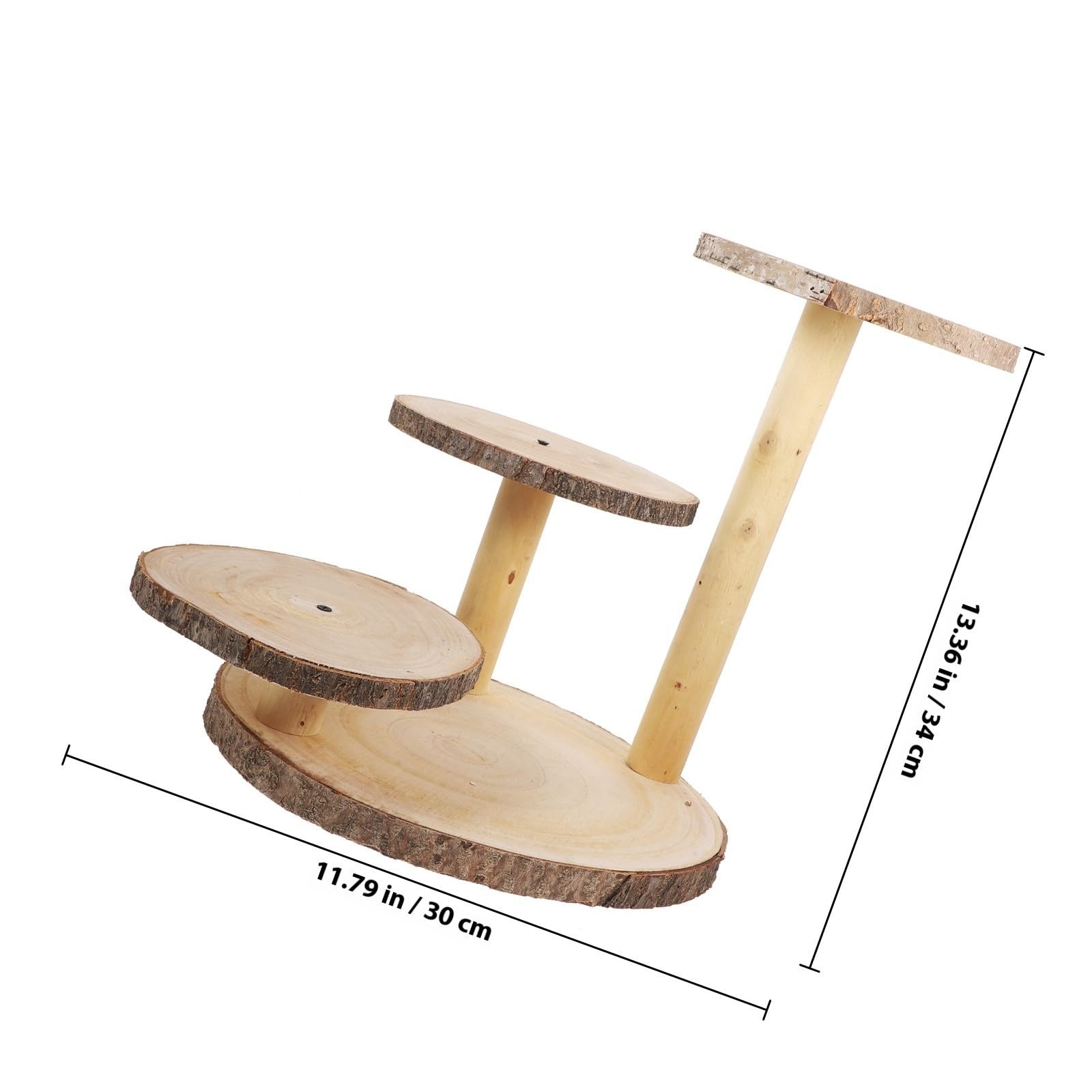 SHOWERORO Mehrstöckiger Rustikaler Holz Dessertständer mit 3 Ebenen Einfacher Reinigung und Platzsparendem Design für Hochzeitsdeko und Partys
