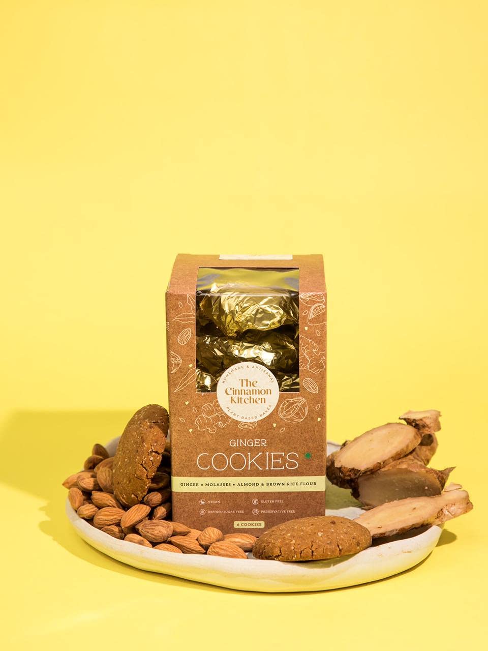 The Cinnamon Kitchen Ginger Cookies (5 Cookies) - Vegan & Gluten Free|As Seen On Shark Tank|PCOS Friendly|100% Organic & Healthy Cookies (B09DT1PV24) Amazon Price History, Amazon Price Tracker
