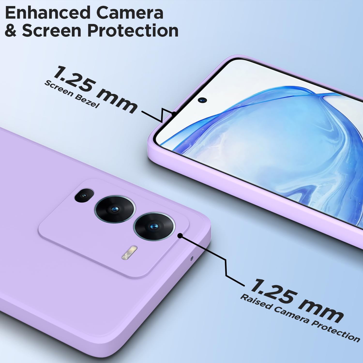 Vivo V25 Pro Case - Purple Silicone Bumper -2 Vivo V25 Pro Case - Purple Silicone Bumper -2