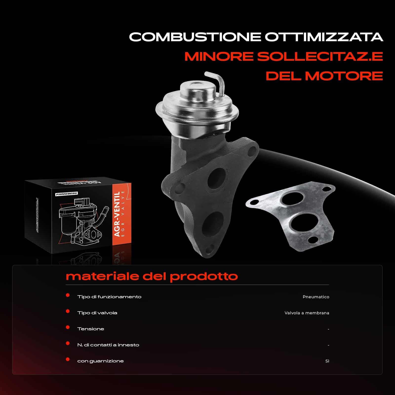Frankberg Valvola EGR pneumatica 2562033010 | Compatibile con: Verso R2, R.A.V 4 III A3, A.v.e.n.s.i.s Estate T27, A.u.r.i.s E15, A.v.e.n.s.i.s Berlina T27