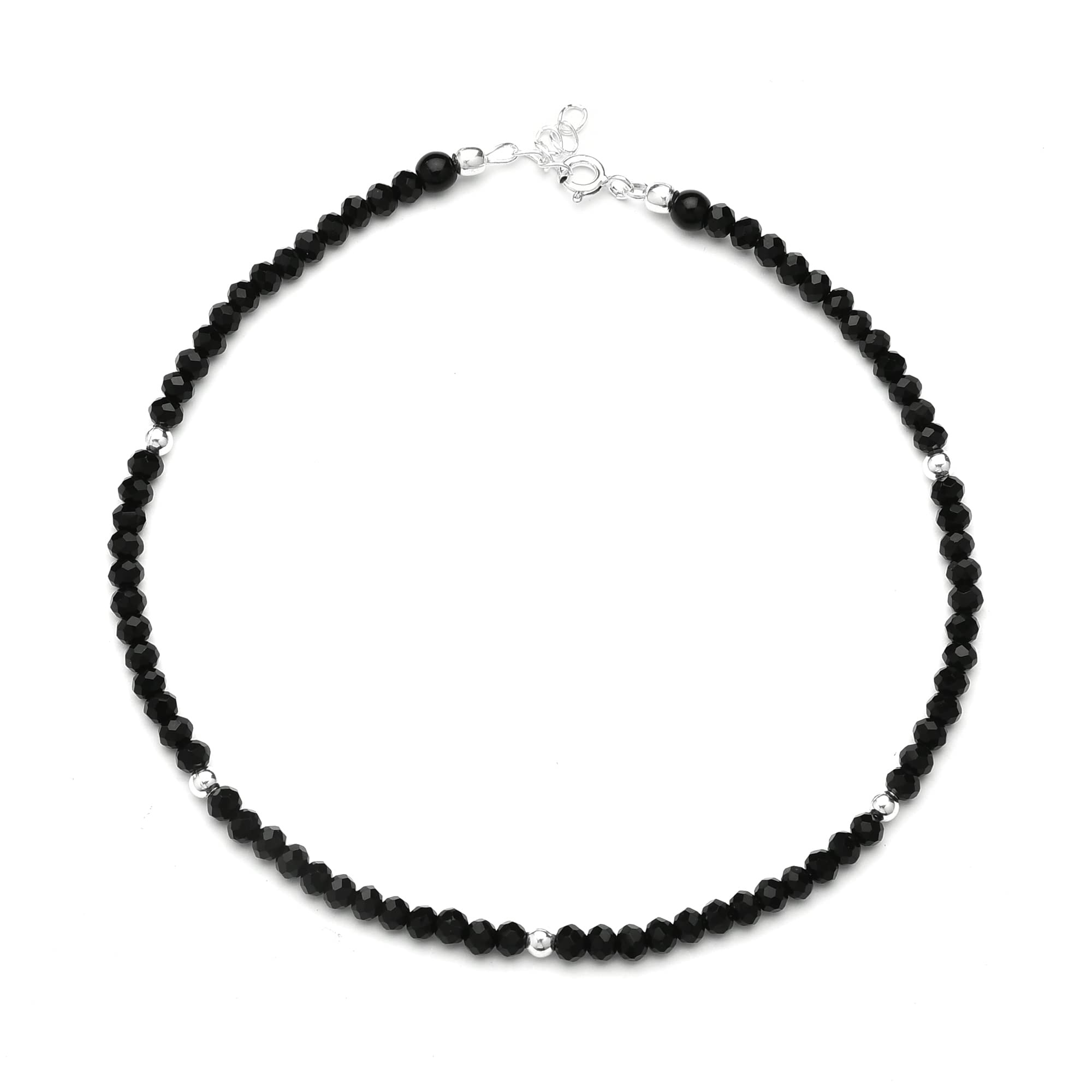 DHRUVS COLLECTION 925 Silver Nazariya Anklet Single Piece with Black & Silver Crystal Beads For Girls and Women (B09LD4ZSNK) Amazon Price History, Amazon Price Tracker