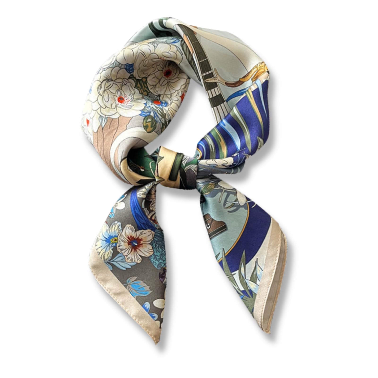 PoeticEHome Bufanda de seda de morera 100% pura para mujer, pañuelo cuadrado 68x68cm, accesorio para cabeza cuello rega…