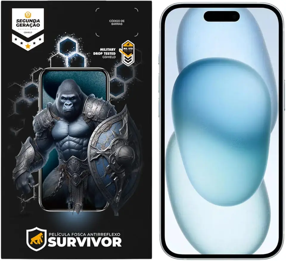 Gshield Película Survivor Fosca com Aplicador para (iPhone 15)