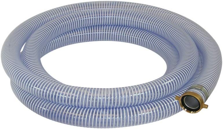 Stanios 2 Dia. Clear Flexible PVC Suction and Discharge Hose Assembly with 2 NPSM Pin Lug Fittings (25 Feet)