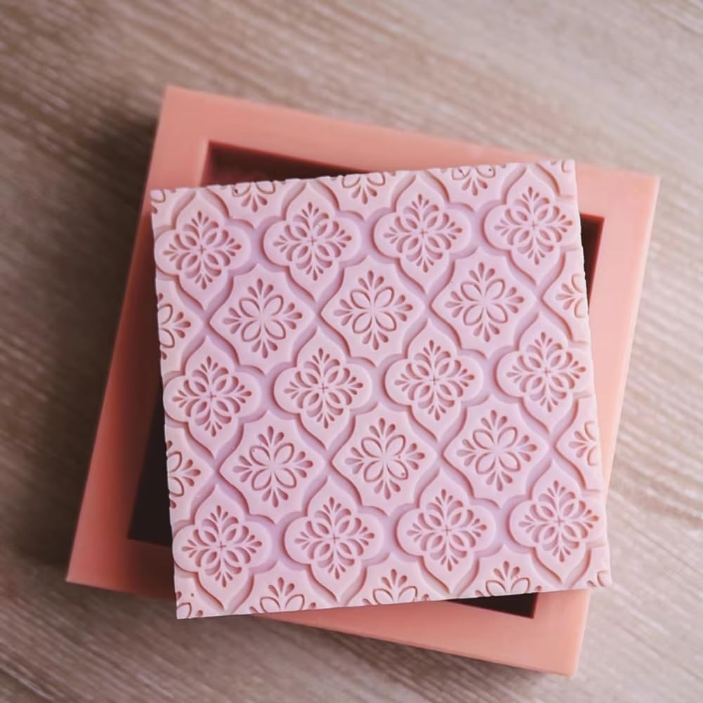 Stampo in silicone per sapone, stampo quadrato per sapone, candele, gesso, resina, stampo flessibile antiaderente.
