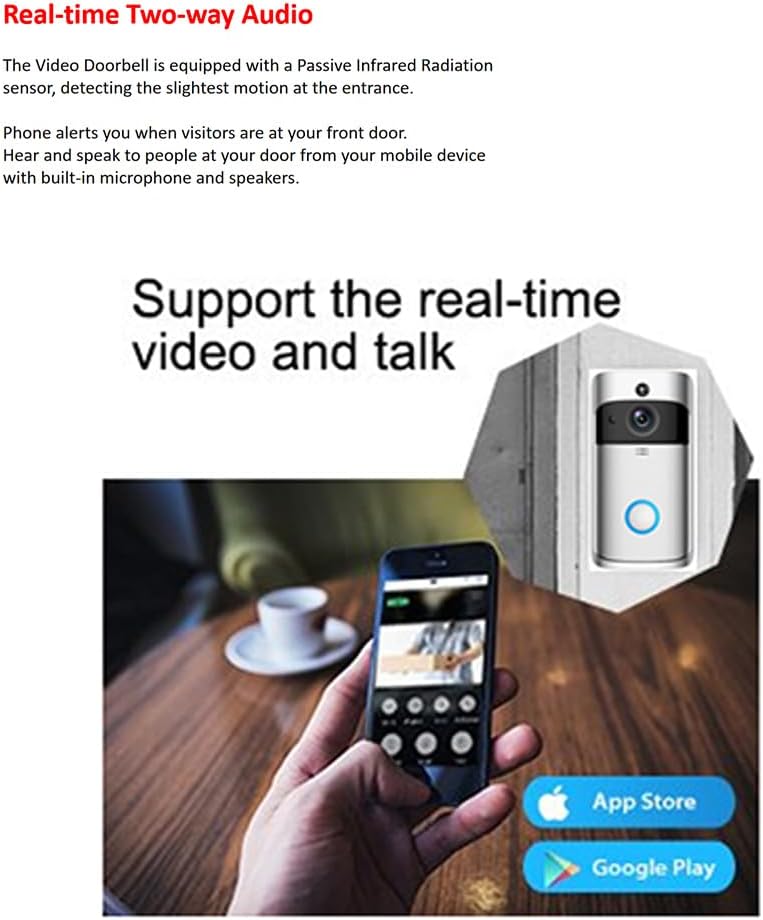 BSLVWG Wireless Video Doorbell Camera with Chime,PIR Motion Detection,Indoor/Outdoor Surveillance with Smart Human Detection,1080P HD, Night Vision, 2-Way Audio,2.4G WiFi,IP65,Battery Powered (Black) 5 61d6KFqwjaL. AC SL1000