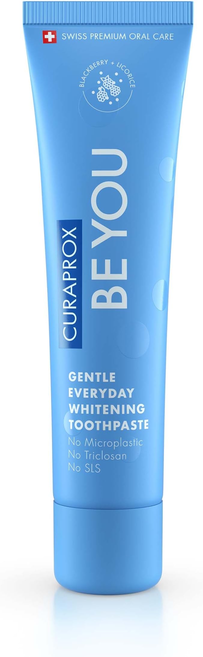 Curaprox Be You BlackBerry + Liquorice Toothpaste Blue 60ml - Gentle Everyday Whitening, SLS Free, Triclosan Free, Fluoride Toothpaste