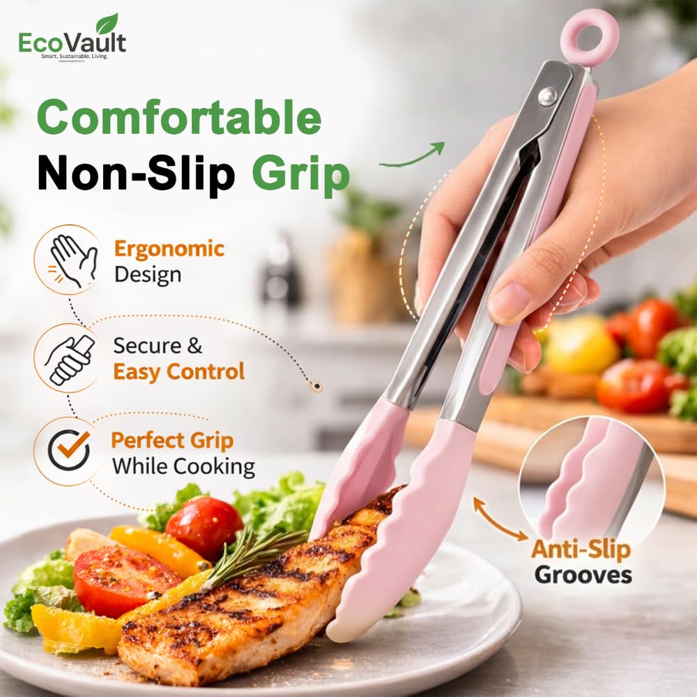 EcoVault Food Tongs - Non-Stick & Heat Resistant -2