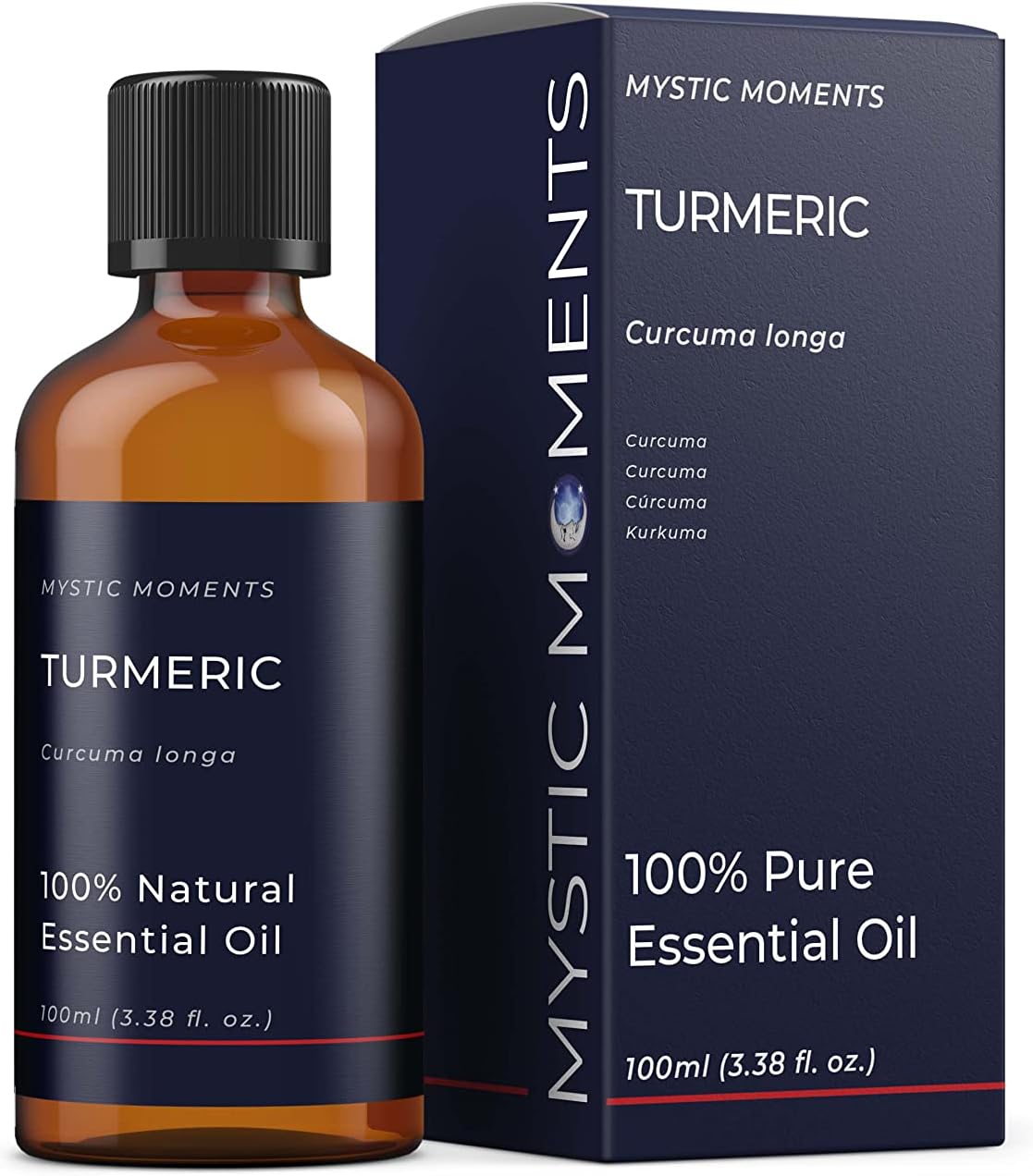 Mystic Moments | Turmeric Essential Oil 100ml (Curcuma Longa) | Warm Spicy Earthy Aroma | Uplifting & Grounding Scent for Diffusers and Aromatherapy