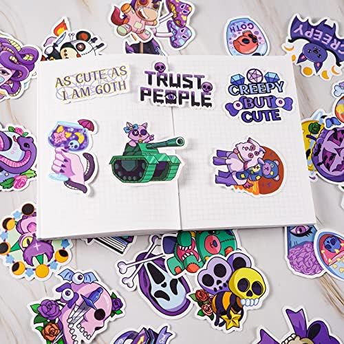 100 Pieces Halloween Horror Stickers,Cartoon Gothic Vinyl Waterproof Stickers for Water Bottle,Hydro Flasks,Scrapbook,Laptop