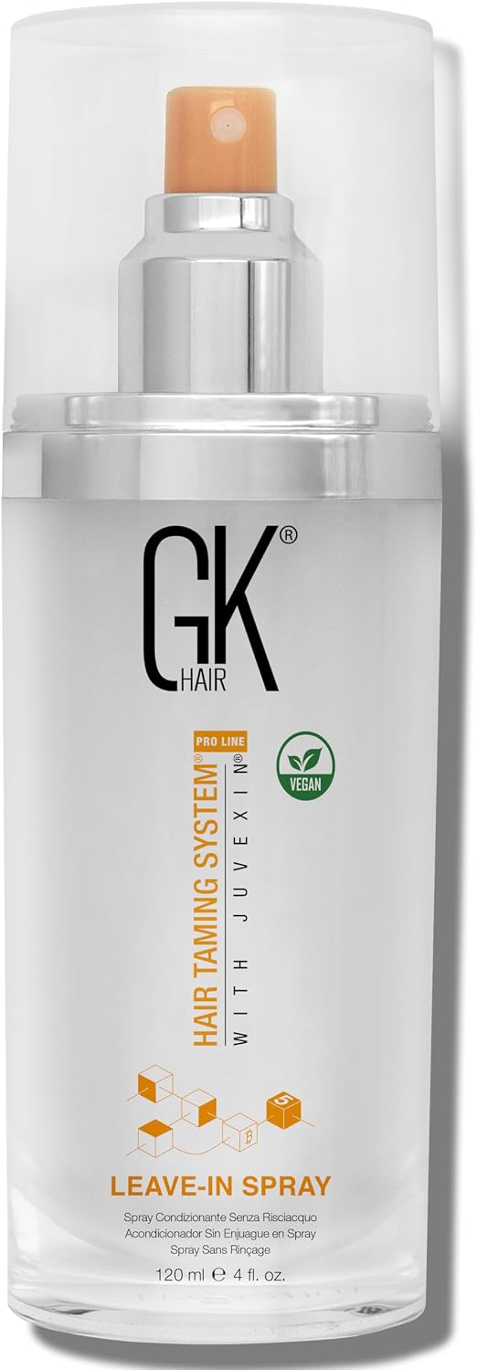 GK HAIR Vegan Leave In Conditioner Spray – Lightweight Detangler Spray For Frizz Control & Heat Protectant Best Nourishing Mist for All Hair Types, 120ml