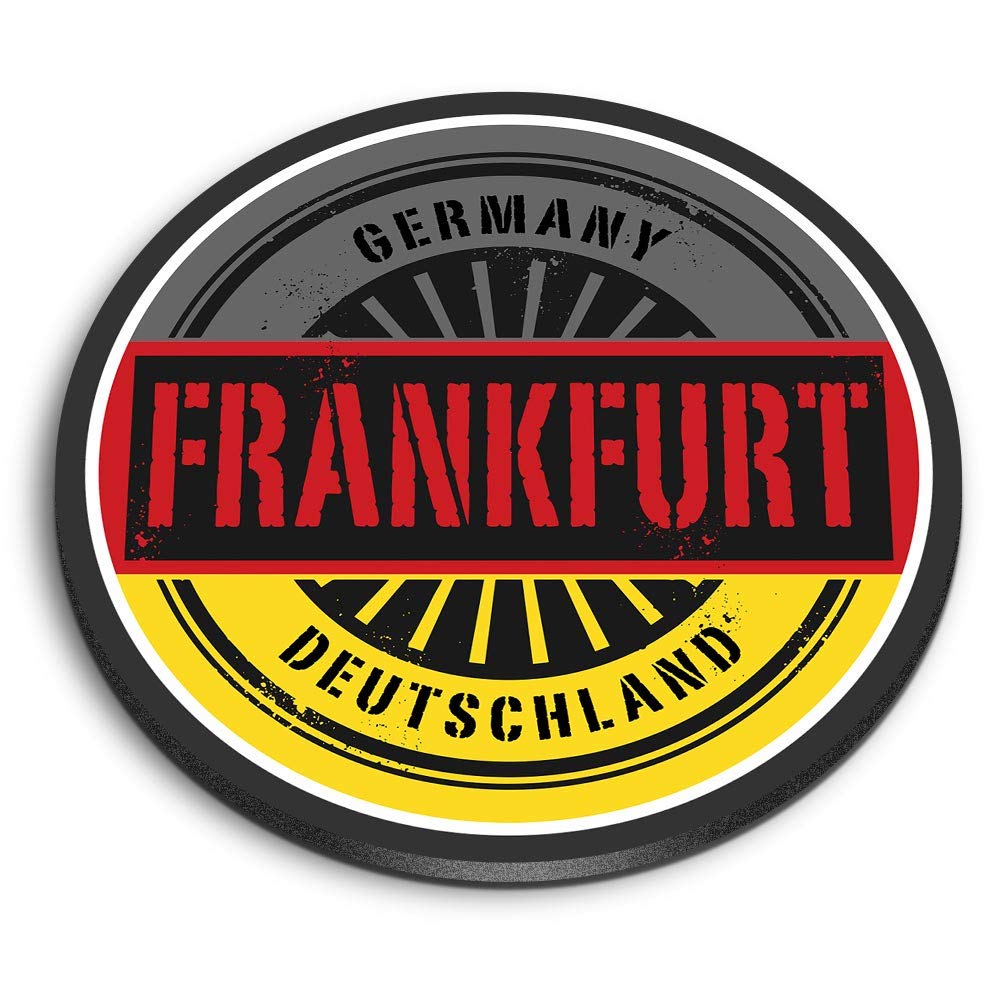 Destination Vinyl Ltd Multicolor 1 X Round Mdf Magnet - Frankfurt Germany Deutschland 6019