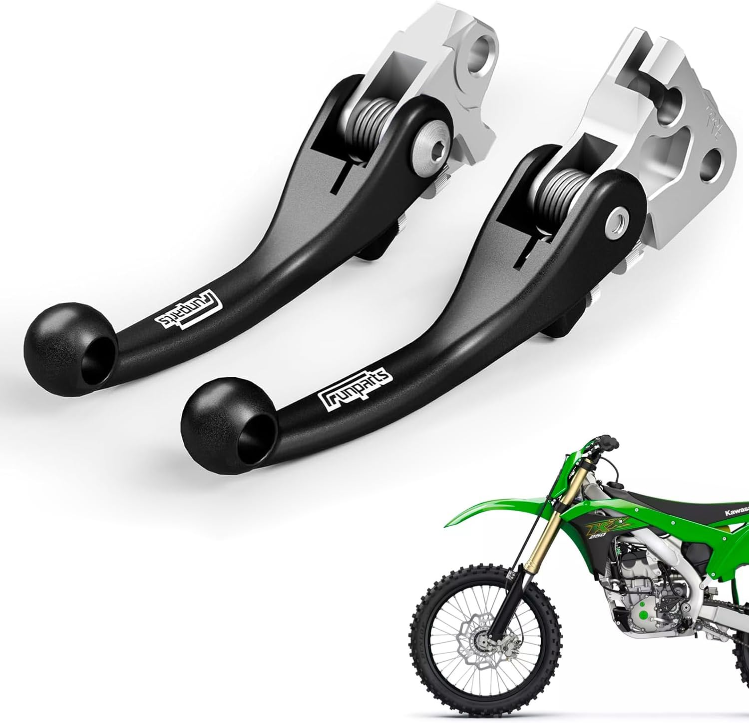 Factory Pivot Brake & Clutch Levers Set Adjustable for Kawasaki KX250F/KX250/KX450F | Replaces OEM Part 46092-0007 & 13236-0763
