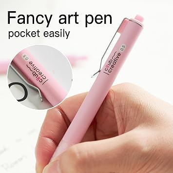 Gel Pens, 0.5mm Fine Point Smooth Writing Pens, Pastel Pens Black Ink 12 Count Pens Set, Pretty Pens for Office, School, Journaling, Writing